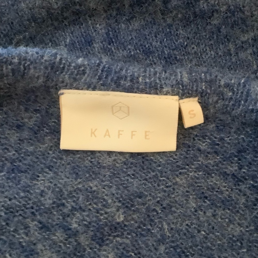 KAFFE HELLEN AYA BLUE WOOL/ MOHAIR BLEND LONG SLEEVE OPEN CARDIGAN/ Size S - Picture 11 of 12